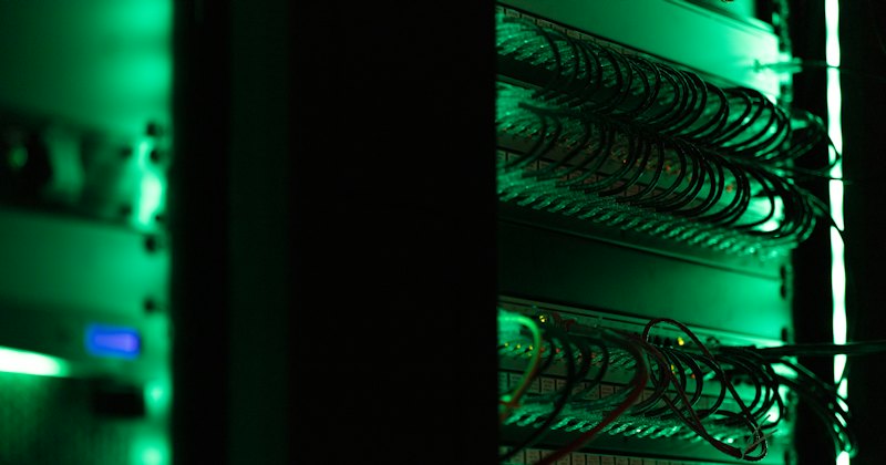 Racks of servers in a data centre